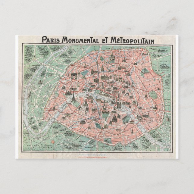 Postale 1932 Carte Art Déco de Paris, France (Devant)