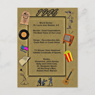Postale 1946 Grands événements Carte d'anniversaire