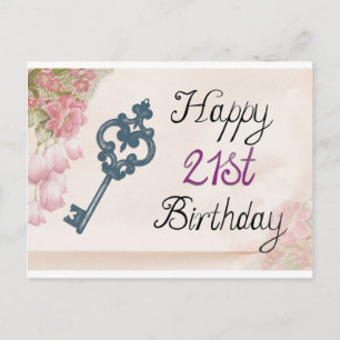 Postale 21e carte d'anniversaire femme