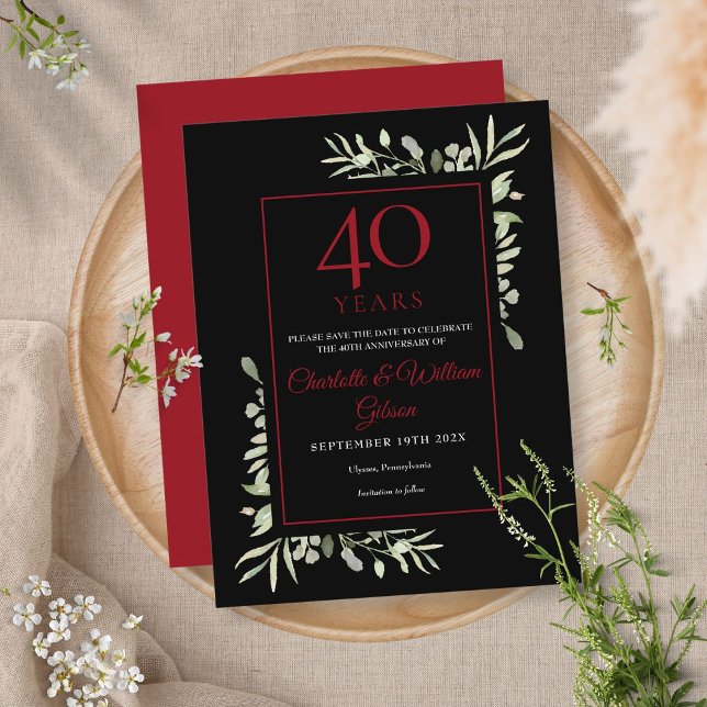 Postale 40e anniversaire Carte de rappel de la verdure (Créateur téléchargé)