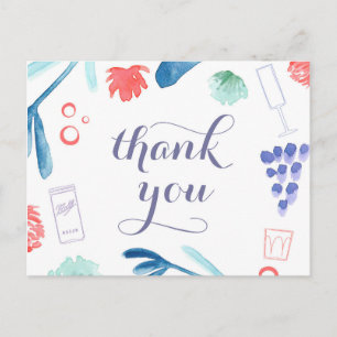 Postale 4 juillet merci carte postale, étoiles et rayures