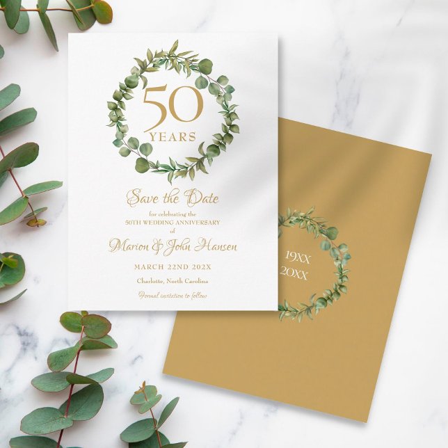 Postale 50e anniversaire de mariage, carte de réservation  (Créateur téléchargé)