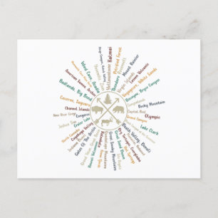 Postale 63 Carte des parcs nationaux Cadeaux US Park Campi