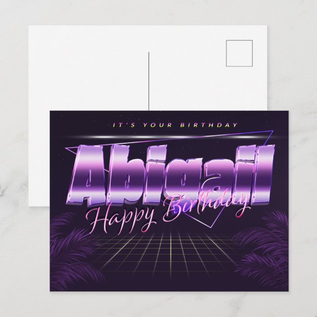 Postale Abigail Nom Prénom Anniversaire de la carte postal (Devant / Derrière)