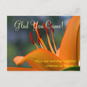 Postale Accueil : Carte Florale "Glad You Came"