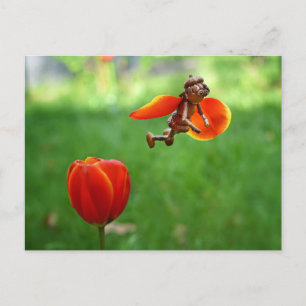 Postale Acorn elf fille comme tulip fée printemps carte po