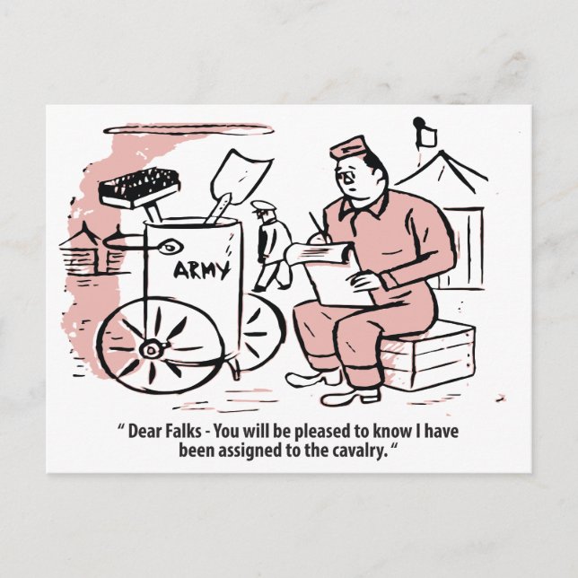 Postale Affecté à la Cavalerie, Humour Militaire, Carte Po (Devant)