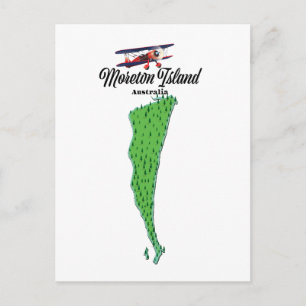 Postale Affiche de carte de l'île Moreton Australie