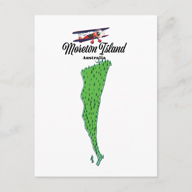 Postale Affiche de carte de l'île Moreton  Australie (Devant)