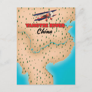 Postale Affiche de carte du fleuve Yangtze Chine