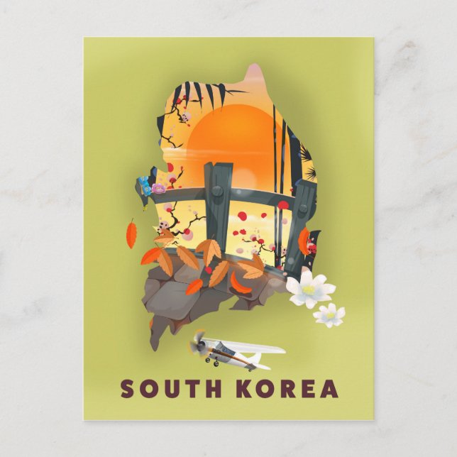 Postale Affiche de carte illustrée de Corée du Sud (Devant)