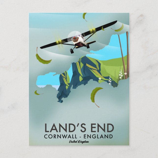 Postale Affiche de la carte de voyage Land's End Cornwall (Devant)