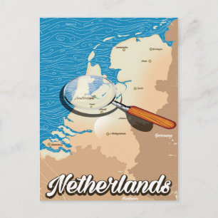 Postale Affiche de vacances de carte vintage des Pays-Bas