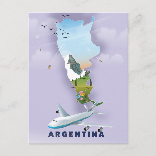 Postale Affiche de voyage carte d'Argentine (Devant)