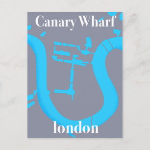 Postale affiche de voyage carte de canary wharf londres