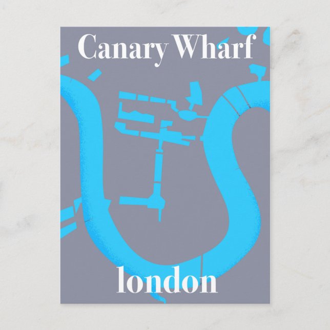 Postale affiche de voyage carte de canary wharf londres (Devant)