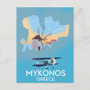 Postale Affiche de voyage carte de Mykonos Grèce