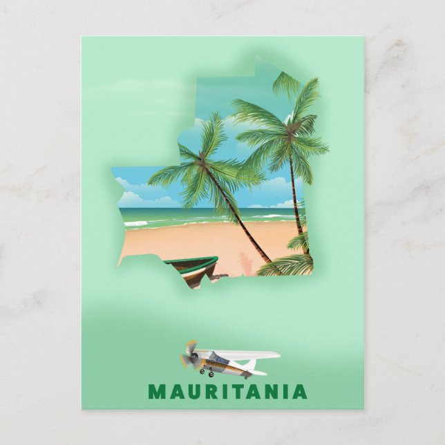 Postale Affiche de voyage carte illustrée de Mauritanie (Devant)