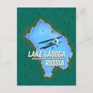 Postale Affiche de voyage carte russe du lac Ladoga