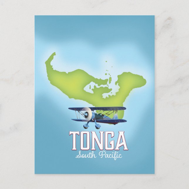 Postale Affiche de voyage en avion carte de Tonga (Devant)