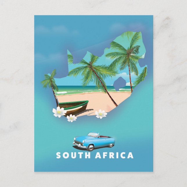Postale Affiche de voyage illustration carte d'Afrique du  (Devant)