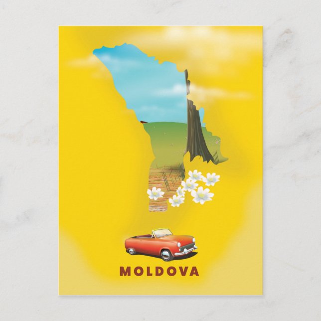 Postale Affiche de voyage illustrée de la carte de la Mold (Devant)
