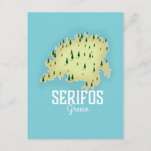 Postale Affiche de voyage illustrée de la carte grecque de