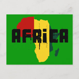 Postale Afrique Reggae Rasta drapeau de l'Afrique Carte