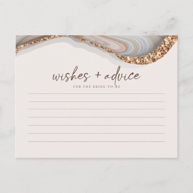Postale Agate Stone Marbre Bride À Être Carte Conseil (Devant)