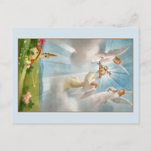 Postale Agneau vintage ressuscité de Dieu Anges Carte post