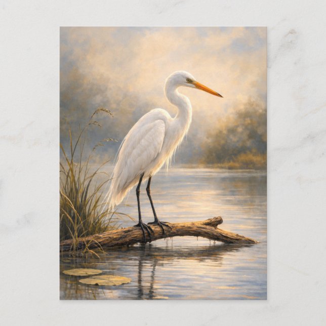 Postale Aigrette à tête noire | Faune côtière | Carte post (Devant)
