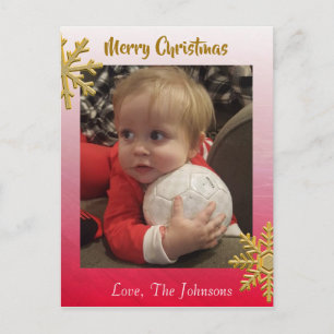 Postale Ajouter une photo à cette carte de Noël des flocon