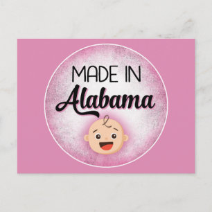 Postale Alabama Baby Funny Pink Nouvelle Fille Carte posta