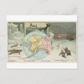 Postale Alaska, carte vintage de 1889