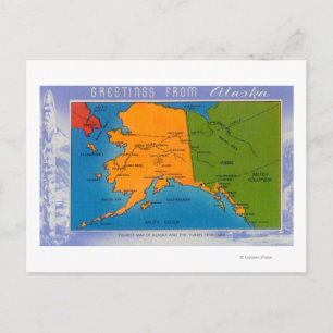 Postale AlaskaSalutations de la carte Alaska