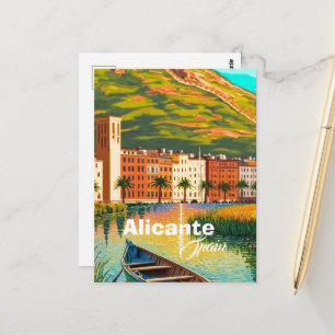 Postale Alicante Espagne Carte de Voyage Art, Espagne Voya