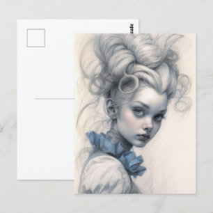 Postale Alice au pays des merveilles, Sketch Art. Carte po