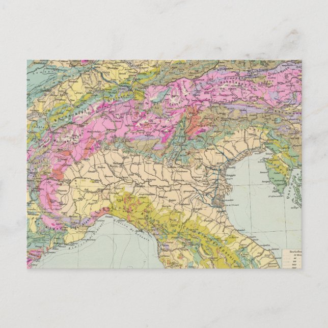 Postale Alpenlander - Atlas Carte des Alpes (Devant)