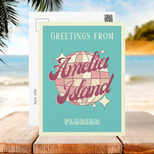 Postale Amelia Island Floride Nassau Comté Rétro Carte pos
