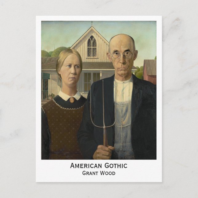 Postale American Gothic, Grant Wood Version ancienne Carte (Devant)
