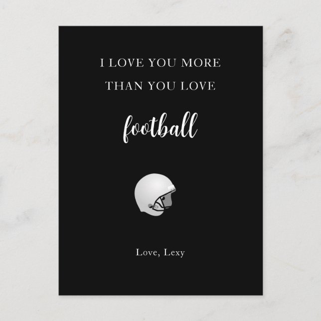 Postale Amour drôle vous aime plus que le football carte p (Devant)