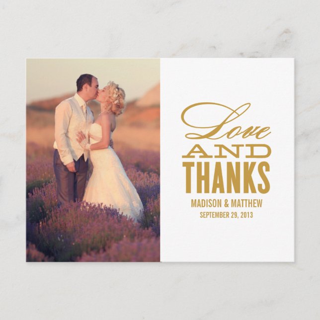 POSTALE AMOUR ET MERCI | CARTE POST MERCI MARIAGE (Devant)