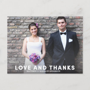 POSTALE AMOUR ET REMERCIEMENTS MODERNES   CARTE POST MERCI