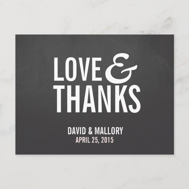 POSTALE AMOUR & MERCI | CARTE POST MERCI MARIAGE (Devant)