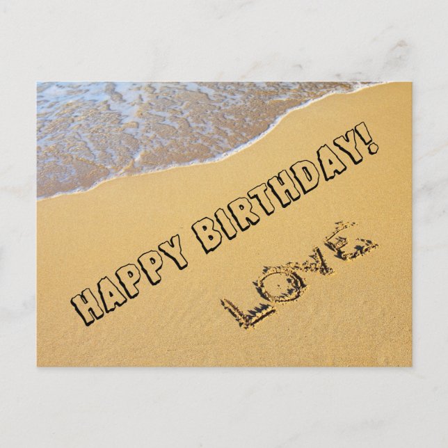Postale Amour sur la plage Carte d'anniversaire (Devant)