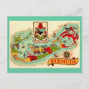 Postale Ancienne carte classique des Bermudes