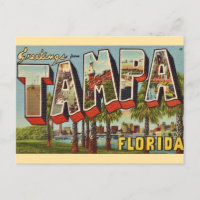 Ancienne carte de Floride de Tampa Bienvenue