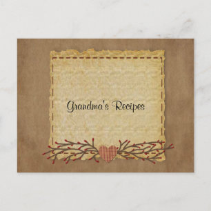 Postale Ancienne carte de recette Look papier
