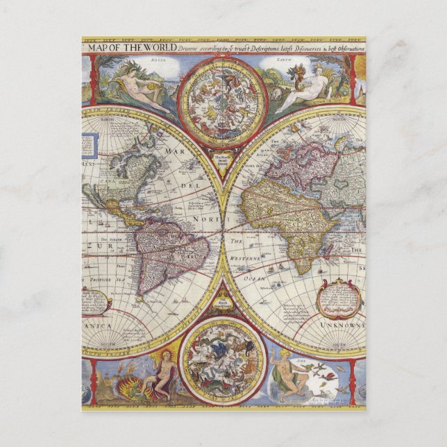 Postale Ancienne carte du monde (Devant)