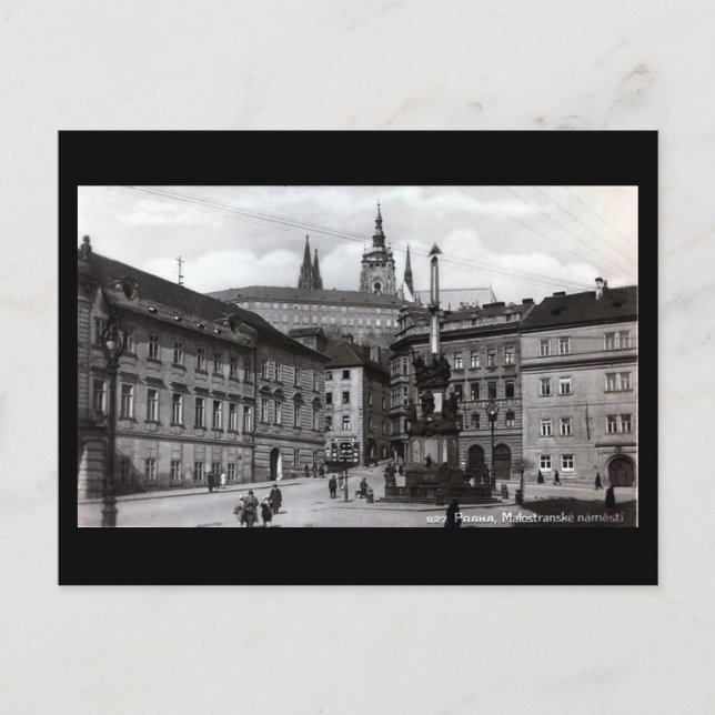 Postale Ancienne carte postale, Carré Malostranske, Prague (Devant)